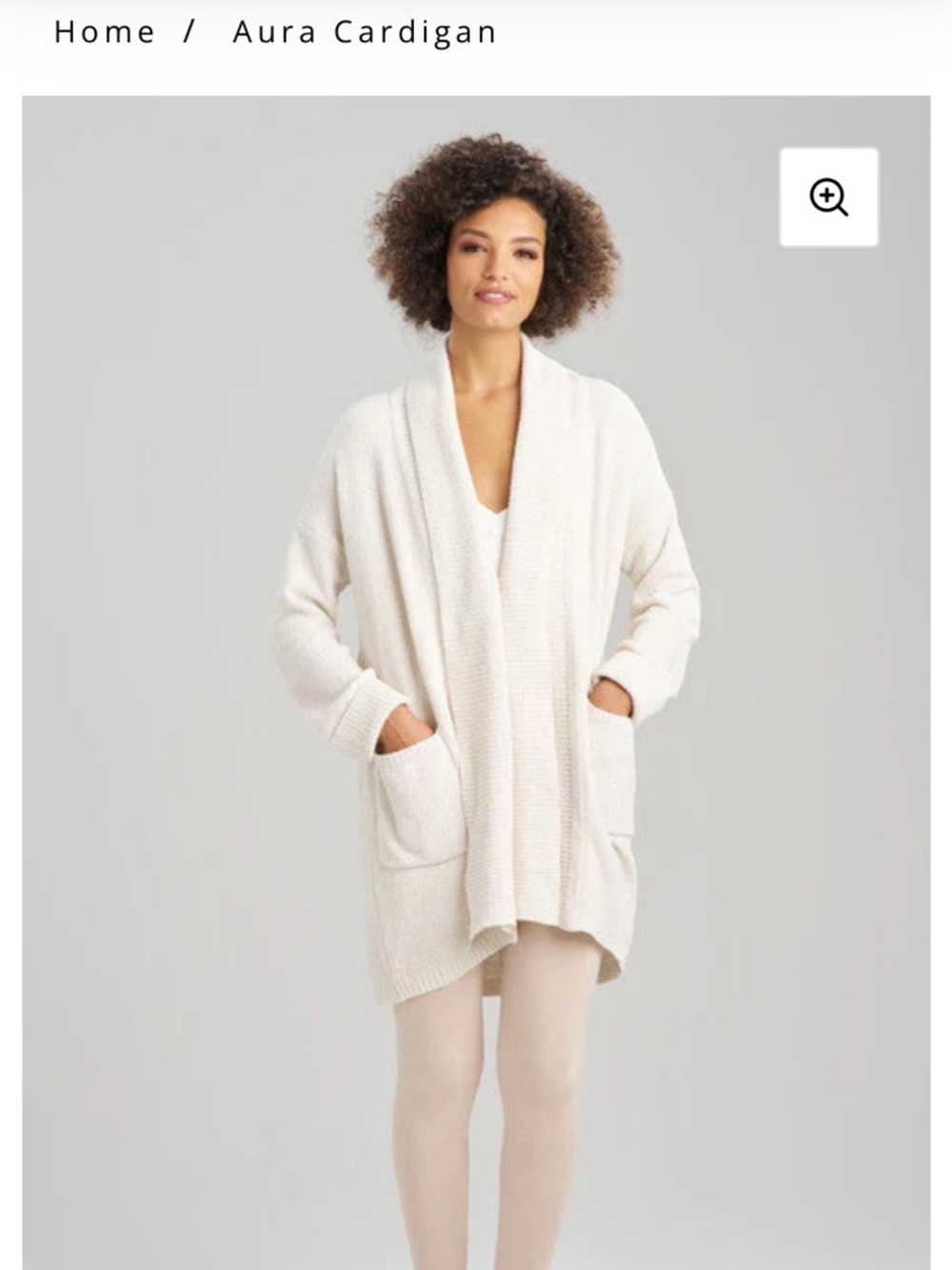 N Natori Aura Cardigan Heather White Opal Size Small